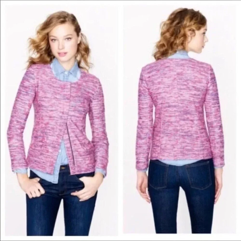 J. Crew Poppy Micro Tweed Cropped Jacket Blazer Size Small - 47726